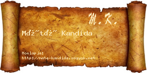 Máté Kandida névjegykártya